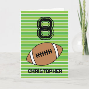 Green Football 8th Birthday Kaart