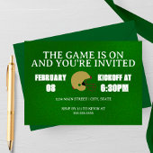 Green Football Game Night Invitation