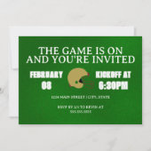 Green Football Game Night Invitation (Devant)