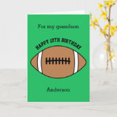 Green Football Sport 10e carte d'anniversaire (Fleur jaune)