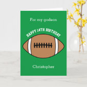 Green Football Sport 14e carte d'anniversaire (Fleur jaune)