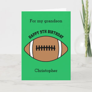 Green Football Sport 9e carte d'anniversaire