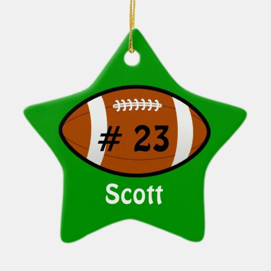 Green Football Star Ornament (Voorkant)