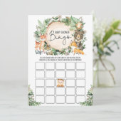 Green Forest Bingo Boy Baby shower Carte de jeu (Debout devant)