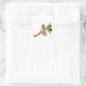 Green Forest Fairy 3D - Sitting Sideways Vierkante Sticker (Tas)