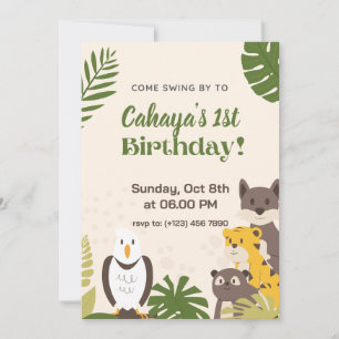 Green Forest Illustratie Verjaardagsuitnodiging Ka Kaart