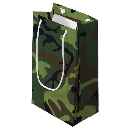 Green Forest Militaire Camo Klein Cadeauzakje (Voorkant Gekanteld)
