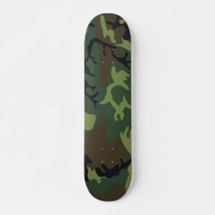 Green Forest Militaire Camo Skateboard