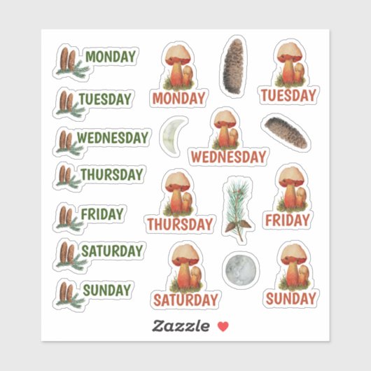 Green Forest Natuur Threading Journaling Sticker (Vel)