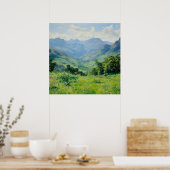 Green Forest Peaks Fine Art | Impressionisme Poster (Keuken)