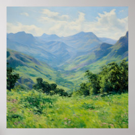 Green Forest Peaks Fine Art | Impressionisme Poster