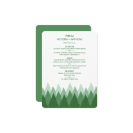 Green Forest Range Woodland bruiloft Menu
