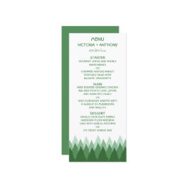 Green Forest Range Woodland bruiloft Menu