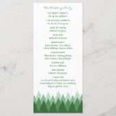 Green Forest Range Woodland bruiloft Programma (Achterkant)