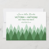 Green Forest Range Woodland Bruiloft Save The Date (Voorkant)
