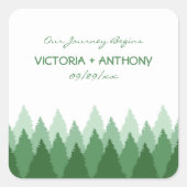 Green Forest Range Woodland bruiloft Vierkante Sticker (Voorkant)