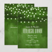 Green Forest rustieke String Lights repetitie dine Kaart (Voorkant / Achterkant)