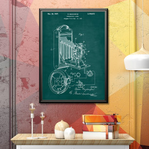 Green Fotografisch camera patent Poster