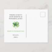 Green Four Leaf Clover Luck Happy St Patricks Day Feestdagenkaart (Achterkant)