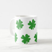 Green Four Leaf Clover Minimal Koffiemok (Voorkant links)