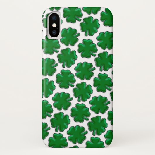 Green Four Leaf Clover Patroon Case-Mate iPhone Case (Achterkant)