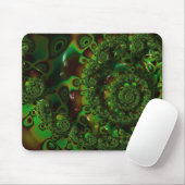 Green Fractal Art Shell Muismat (Met muis)