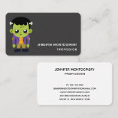 Green Frankenstein Monster Carte de visite d'Hallo (Devant / Derrière)