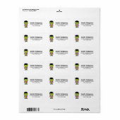 Green Frankenstein Monster Étiquette d'Halloween (Feuille entière)