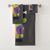 Green Frankenstein Monster Halloween Bad Handdoek (Insitu)