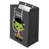 Green Frankenstein Monster Halloween Birthday Medium Cadeauzakje (Achterkant Gekanteld)