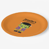 Green Frankenstein Monster Halloween Birthday Papieren Bordje (Gekanteld)
