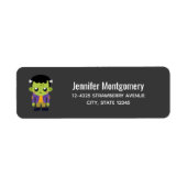 Green Frankenstein Monster Halloween Etiket (Voorkant)