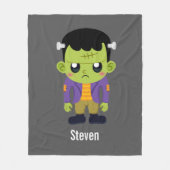 Green Frankenstein Monster Halloween Fleece Deken (Voorkant)