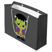 Green Frankenstein Monster Halloween Groot Cadeauzakje (Achterkant Gekanteld)
