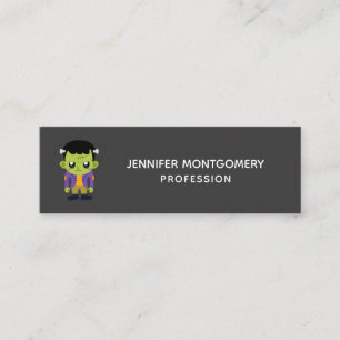 Green Frankenstein Monster Halloween Mini Business Visitekaartje