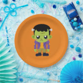 Green Frankenstein Monster Halloween Papieren Bordje (Feest)