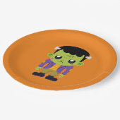 Green Frankenstein Monster Halloween Papieren Bordje (Gekanteld)