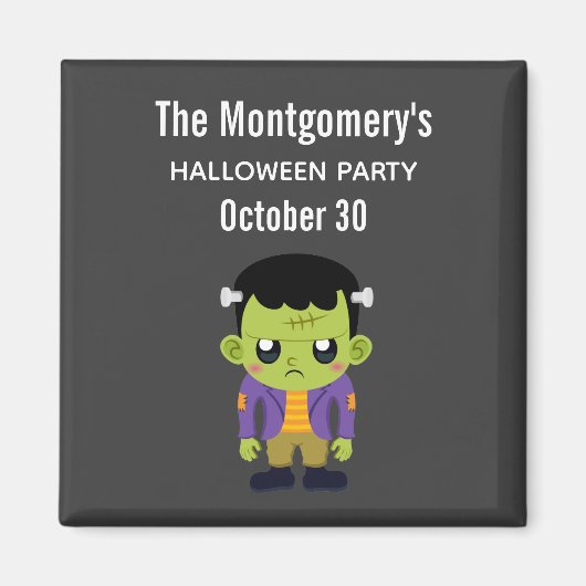 Green Frankenstein Monster Halloween Party Magneet (Voorkant)