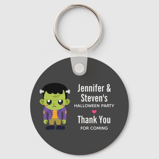 Green Frankenstein Monster Halloween Party Sleutelhanger (Voorkant)