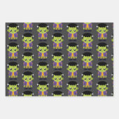 Green Frankenstein Monster Halloween Pattern Inpakpapier Vel (Voorkant)