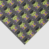 Green Frankenstein Monster Halloween Pattern Tissuepapier (Detail)