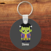 Green Frankenstein Monster Halloween Sleutelhanger (Voorkant)
