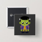 Green Frankenstein Monster Halloween Vierkante Button 5,1 Cm (Voorkant /achterkant)