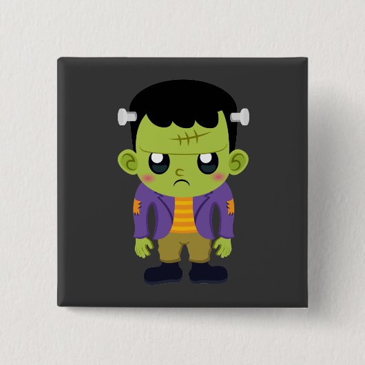 Green Frankenstein Monster Halloween Vierkante Button 5,1 Cm (Voorkant)