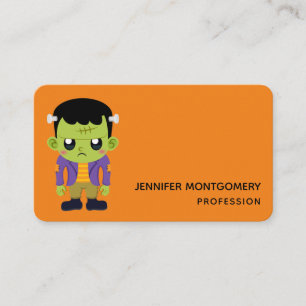 Green Frankenstein Monster Halloween Visitekaartje
