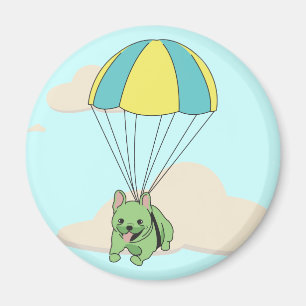 Green French Bulldog Umbrella Fun Magnet Magneet