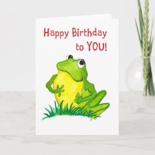 Green Frog Birthday-kaart Kaart