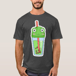 Green Frog Bubble Tea Kawaii Premium T-shirt