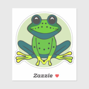 Green Frog Cartoon Clipart Design-74742 Sticker