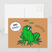 Green Frog Cartoon Coffee Time Briefkaart (Voorkant / Achterkant)